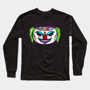 Sweets Bucket Scary Horror Clown Collecting On Halloween Long Sleeve T-Shirt